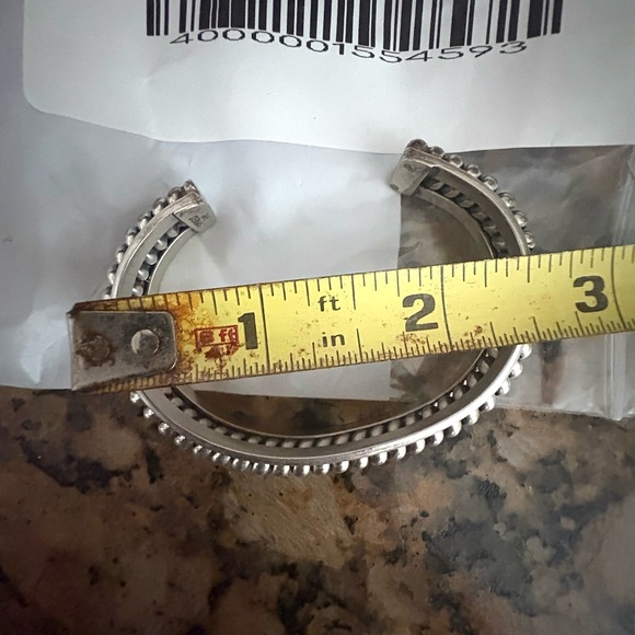 Navajo Nora Tahe 925 Cable & Tooled Three Shank Cuff - Picture 11 of 11